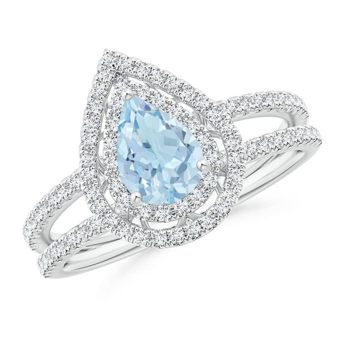 AA - Aquamarine / 0.97 CT / 14 KT White Gold