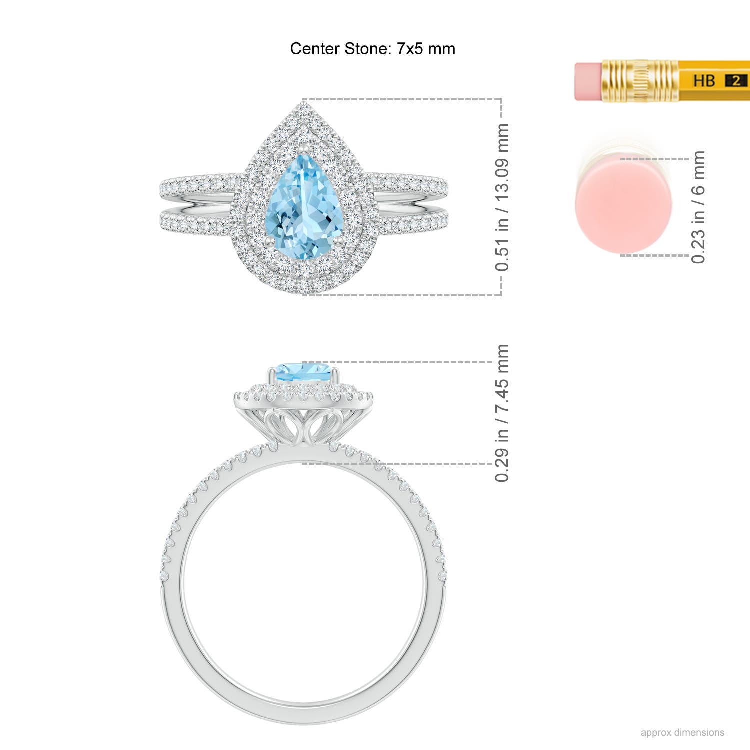 AAAA - Aquamarine / 0.97 CT / 14 KT White Gold