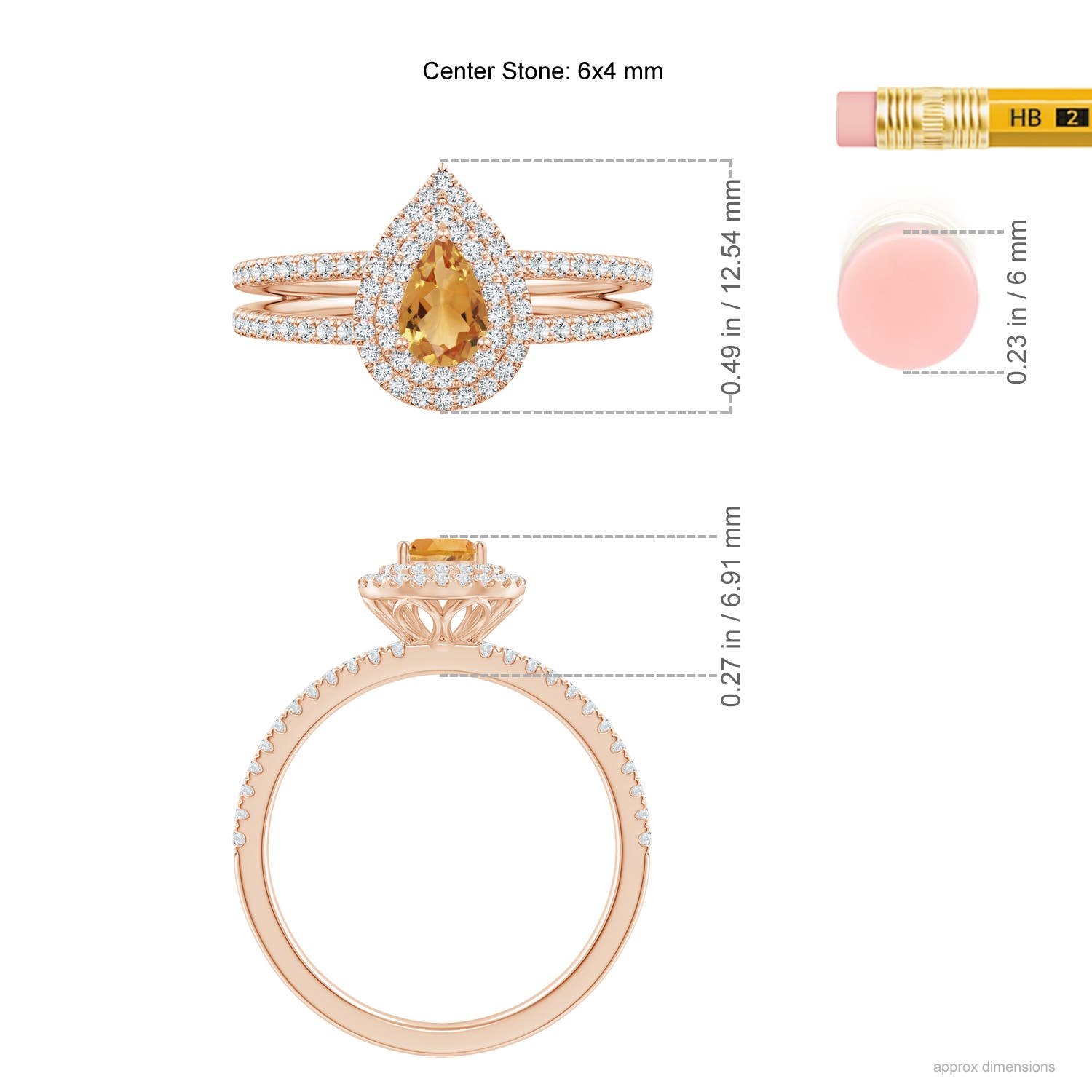 A - Citrine / 0.76 CT / 14 KT Rose Gold