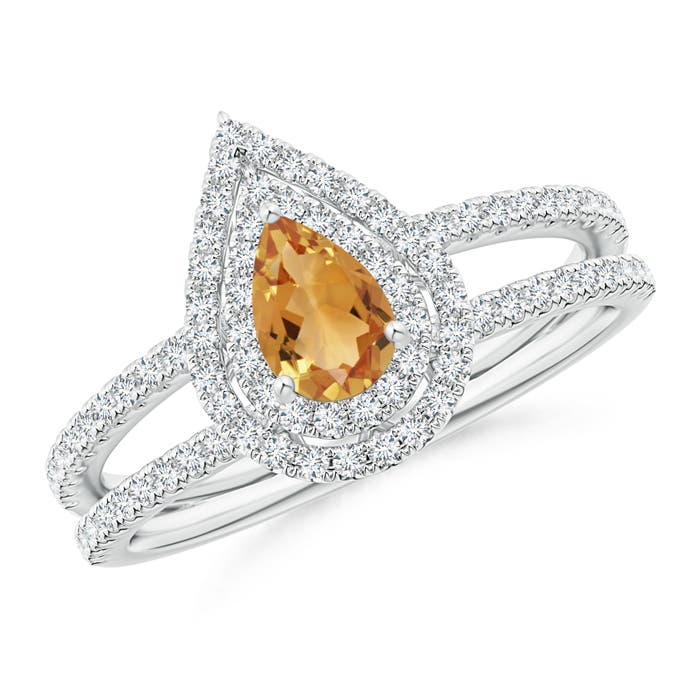 A - Citrine / 0.76 CT / 14 KT White Gold