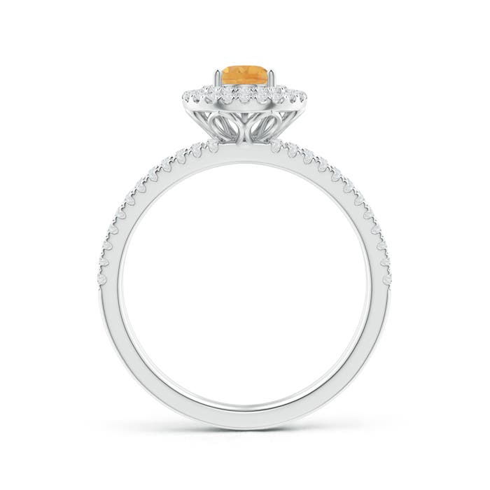 A - Citrine / 0.76 CT / 14 KT White Gold