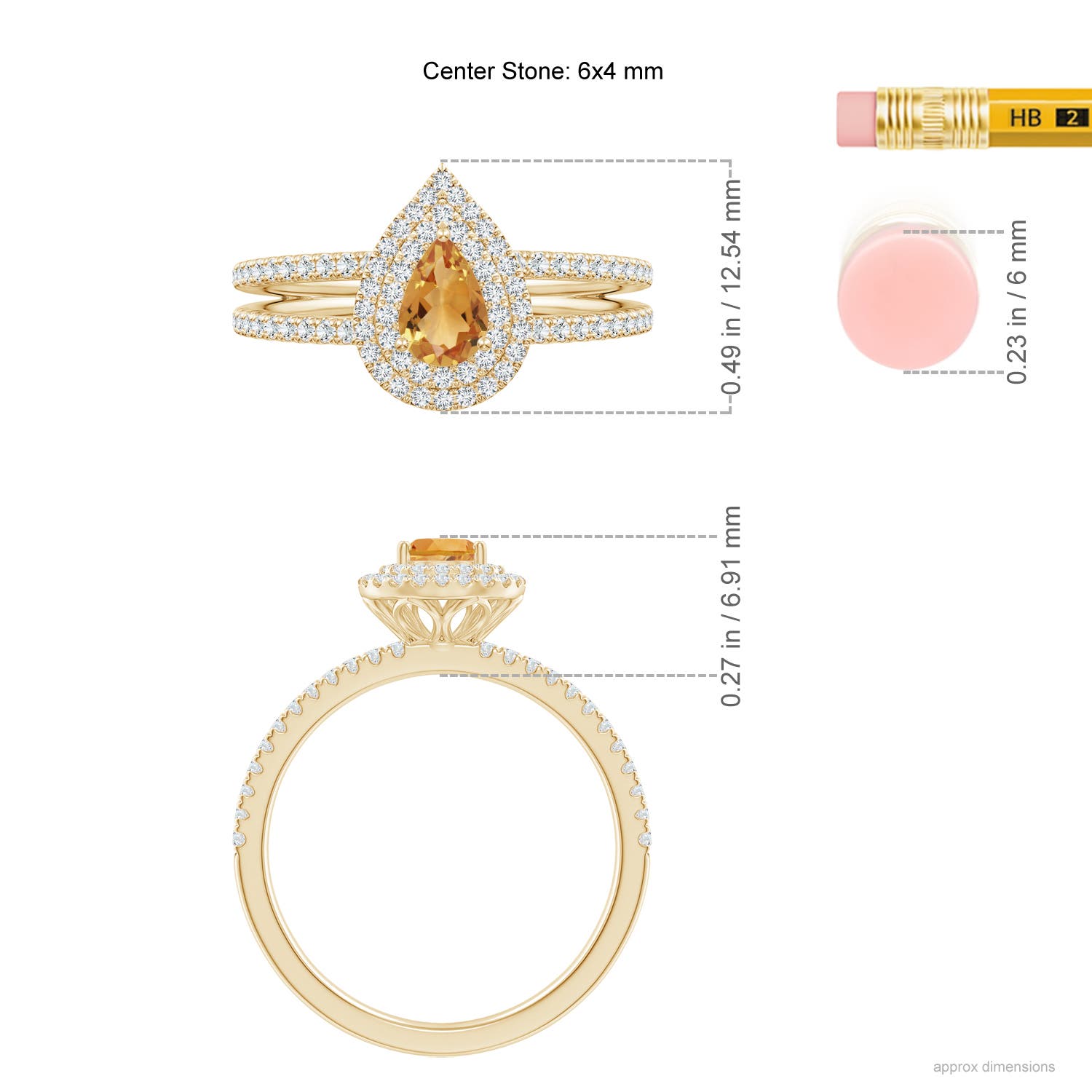 A - Citrine / 0.76 CT / 14 KT Yellow Gold