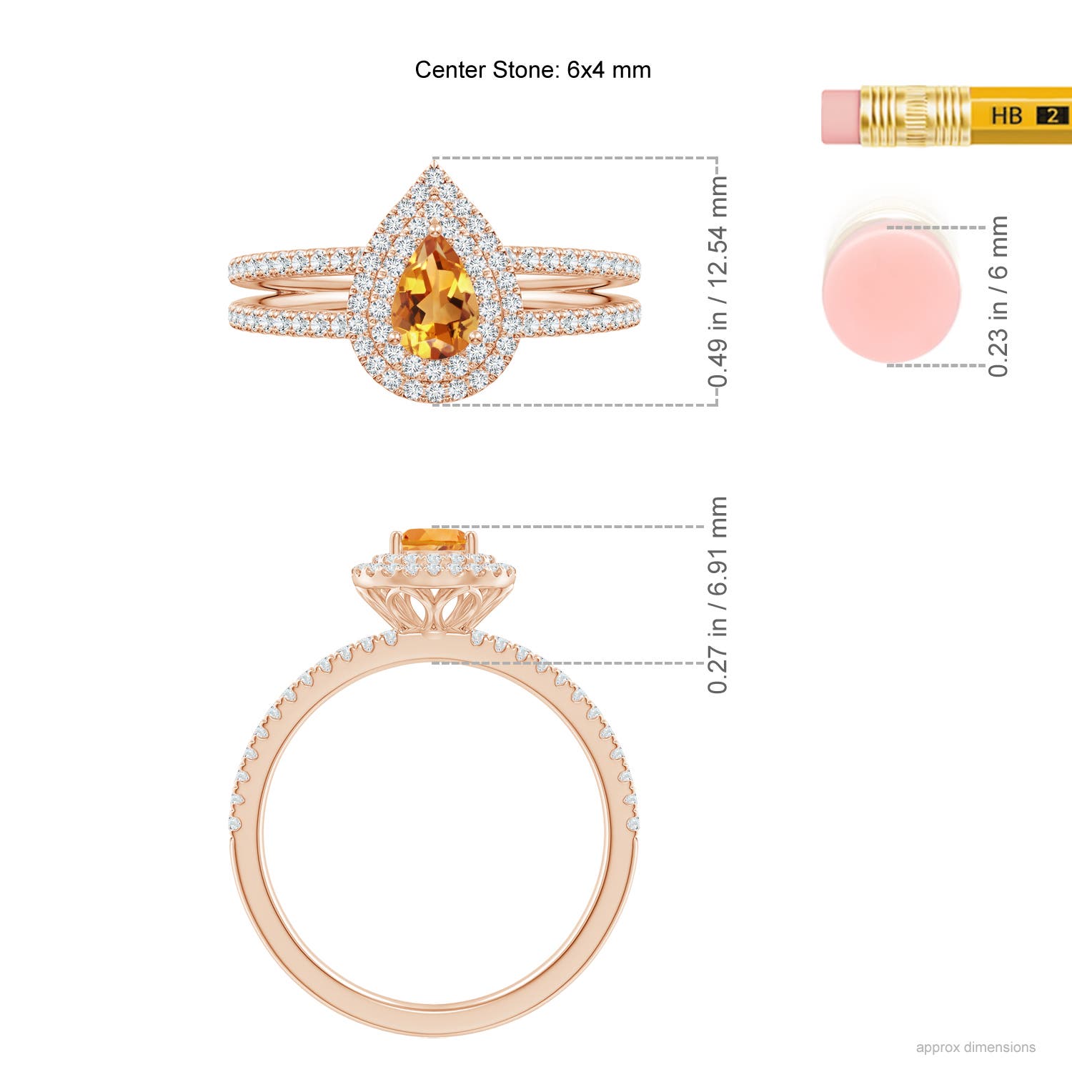 AA - Citrine / 0.76 CT / 14 KT Rose Gold