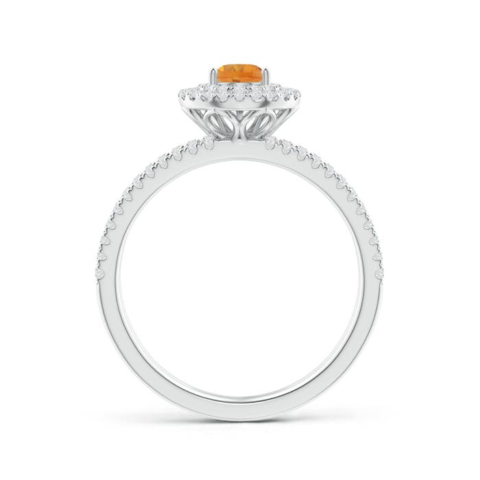 AA - Citrine / 0.76 CT / 14 KT White Gold