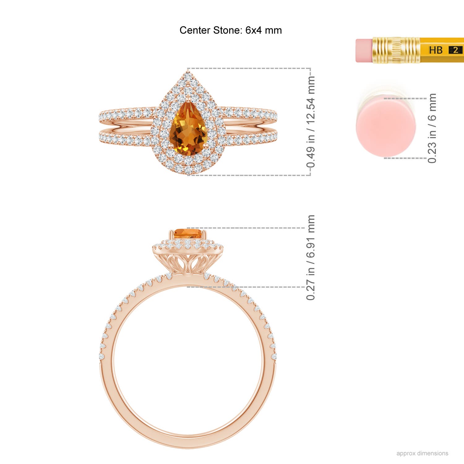 AAA - Citrine / 0.76 CT / 14 KT Rose Gold