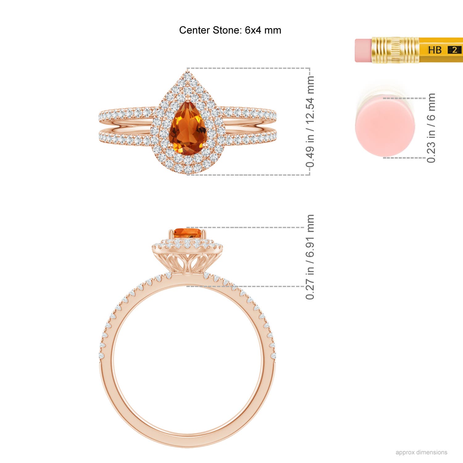 AAAA - Citrine / 0.76 CT / 14 KT Rose Gold