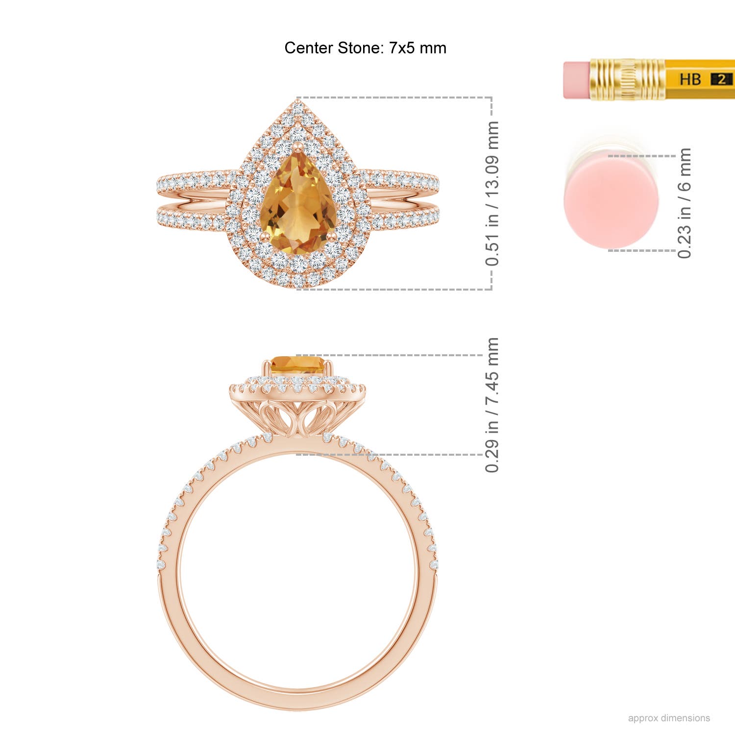 A - Citrine / 1.02 CT / 14 KT Rose Gold