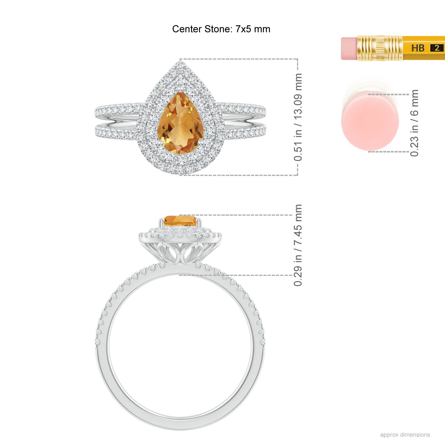 A - Citrine / 1.02 CT / 14 KT White Gold