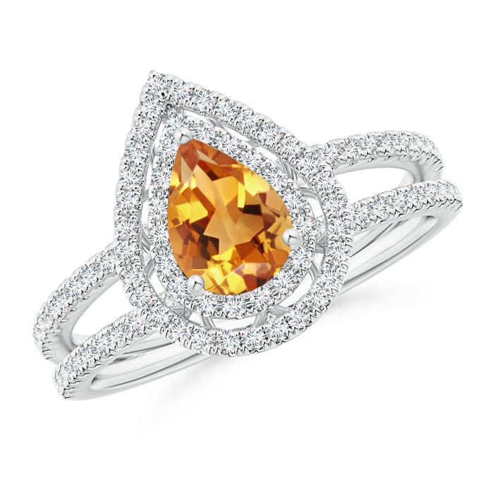 AA - Citrine / 1.02 CT / 14 KT White Gold