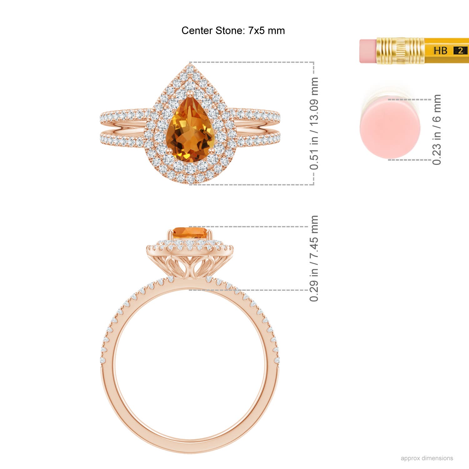 AAA - Citrine / 1.02 CT / 14 KT Rose Gold