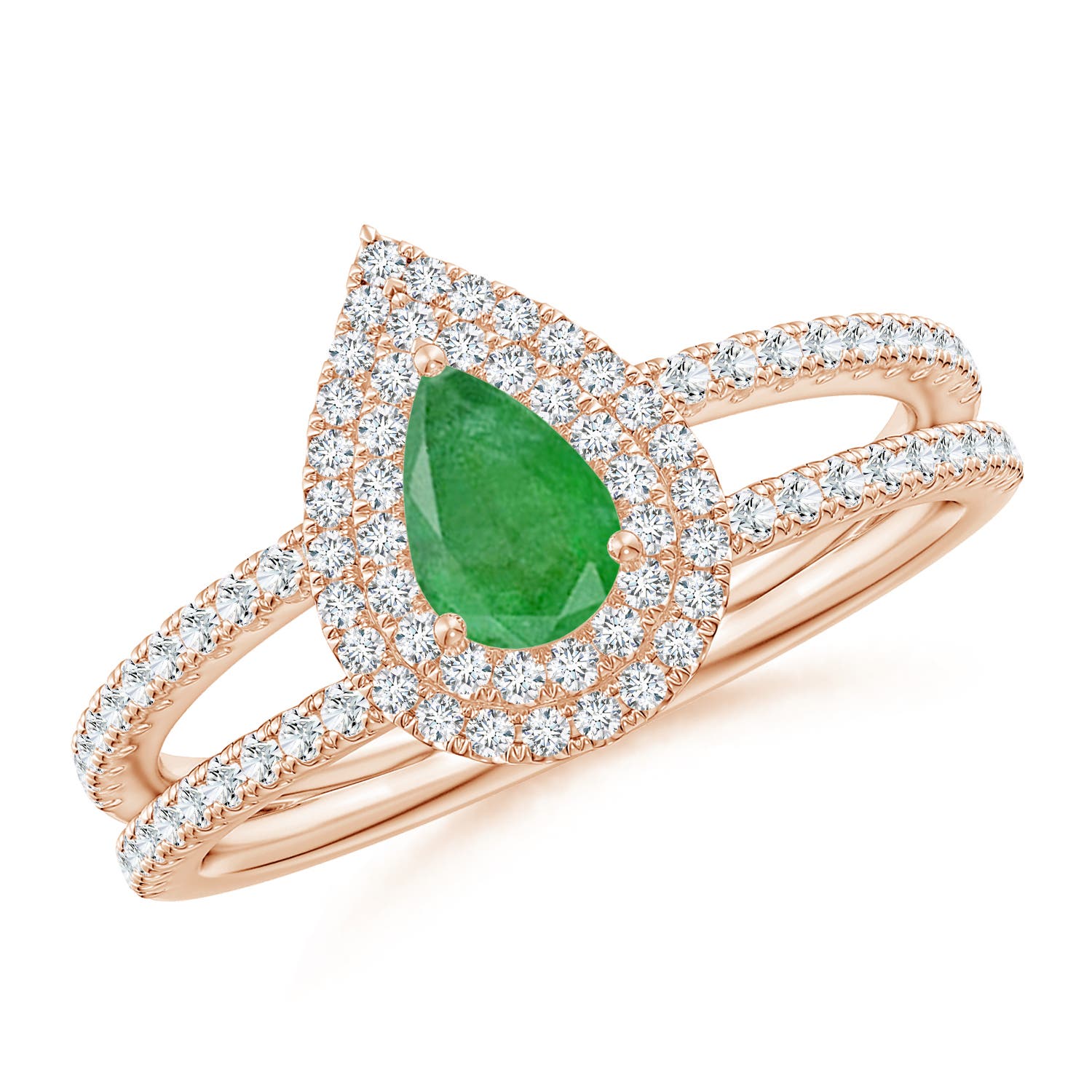 A - Emerald / 0.78 CT / 14 KT Rose Gold