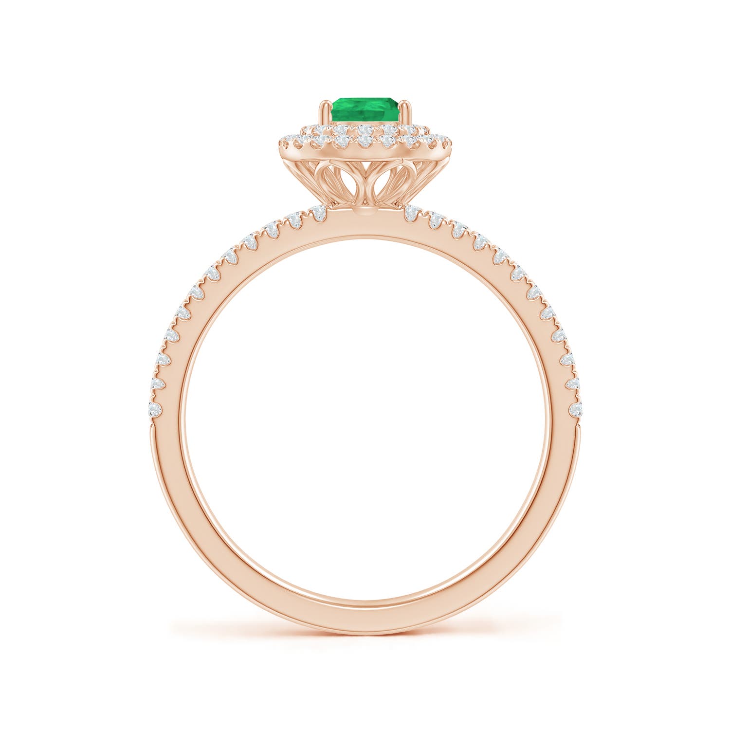 A - Emerald / 0.78 CT / 14 KT Rose Gold