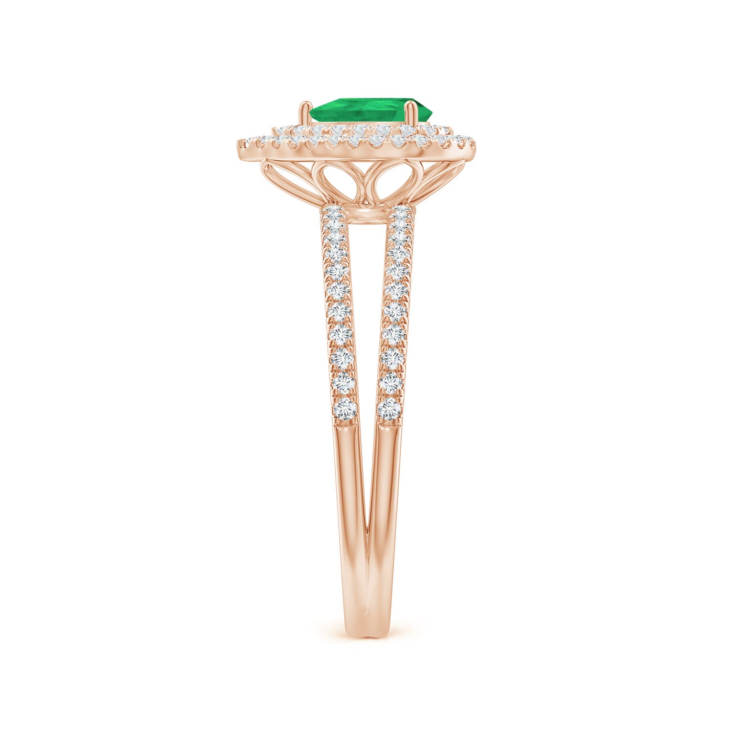 A - Emerald / 0.78 CT / 14 KT Rose Gold