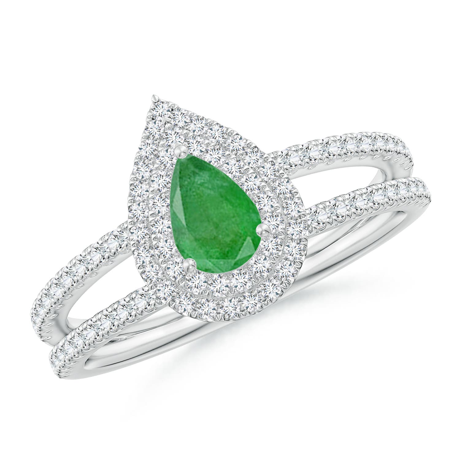 A - Emerald / 0.78 CT / 14 KT White Gold