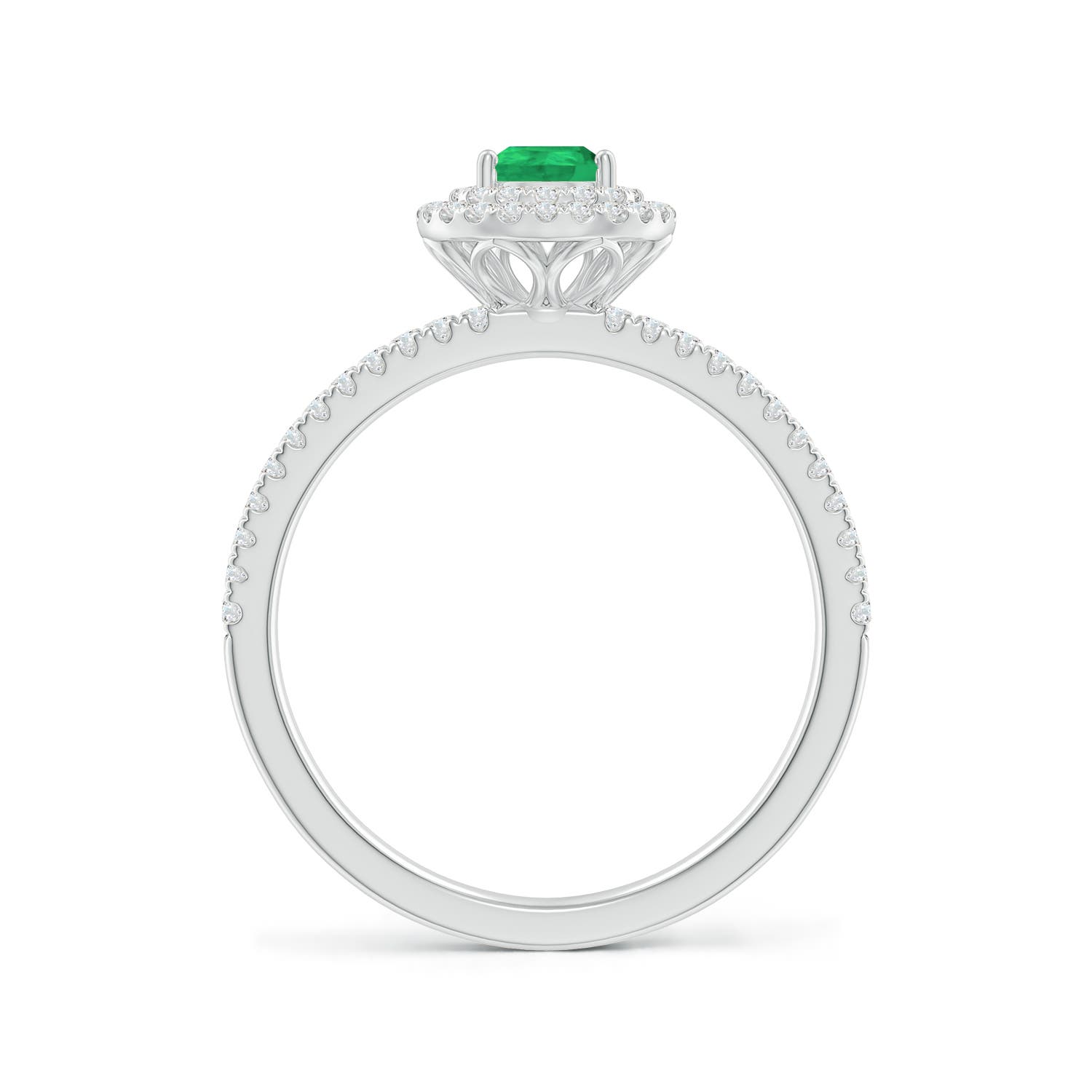 A - Emerald / 0.78 CT / 14 KT White Gold