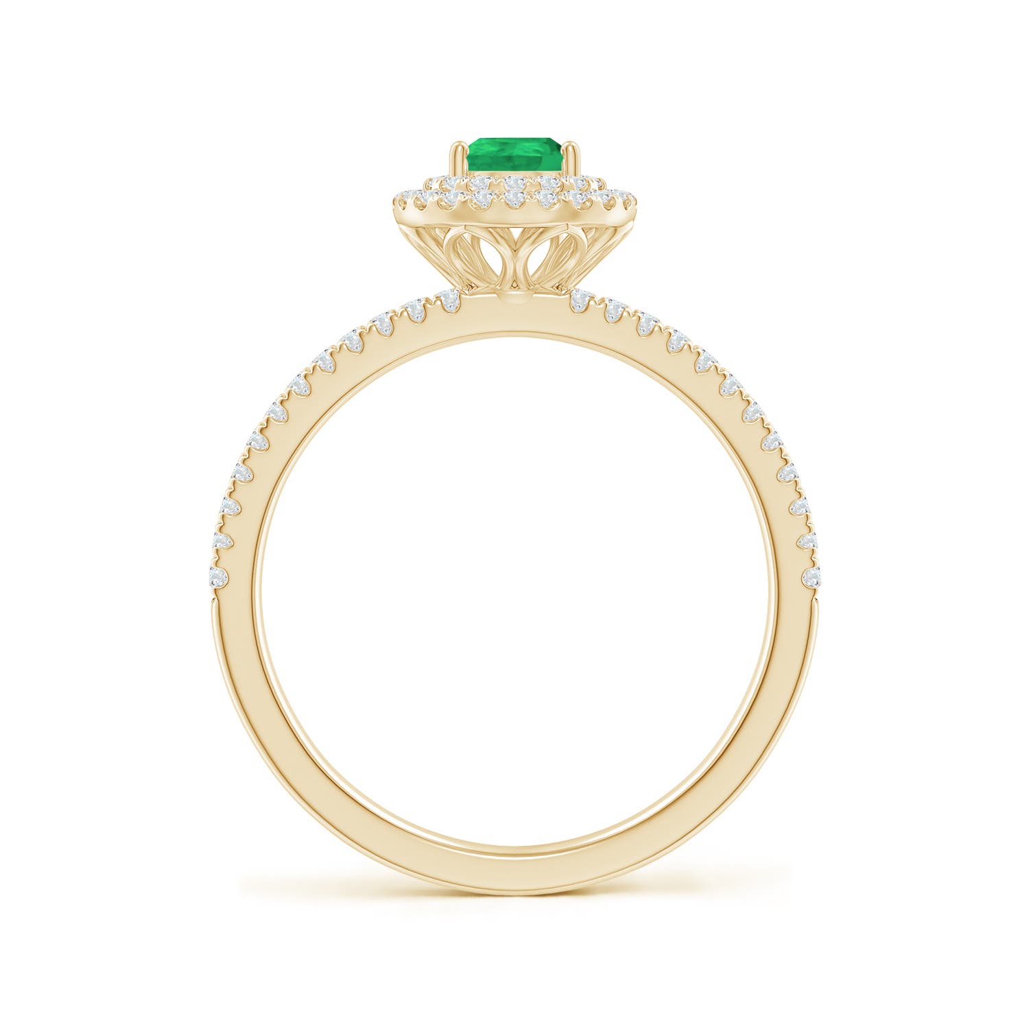 A - Emerald / 0.78 CT / 14 KT Yellow Gold