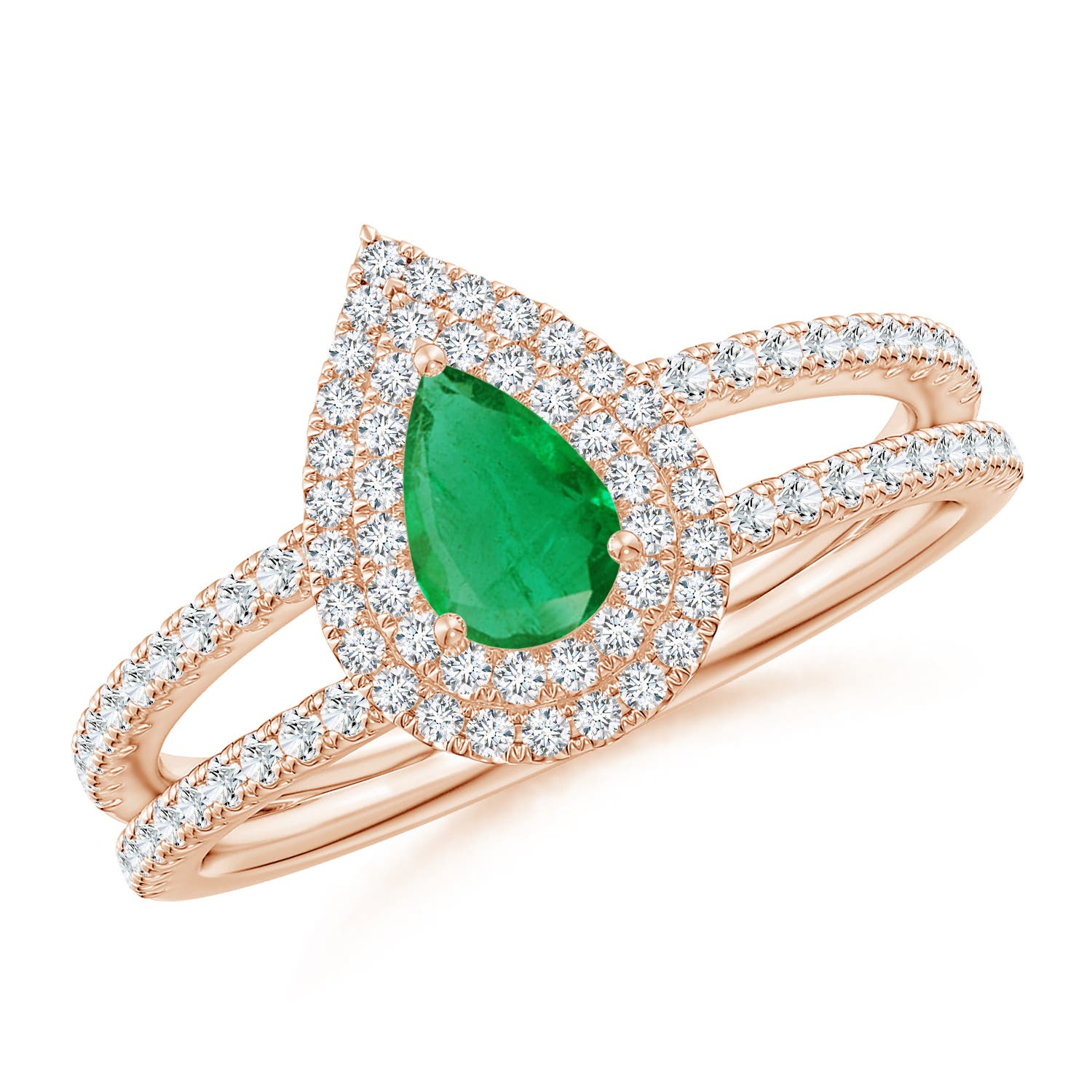 AA - Emerald / 0.78 CT / 14 KT Rose Gold