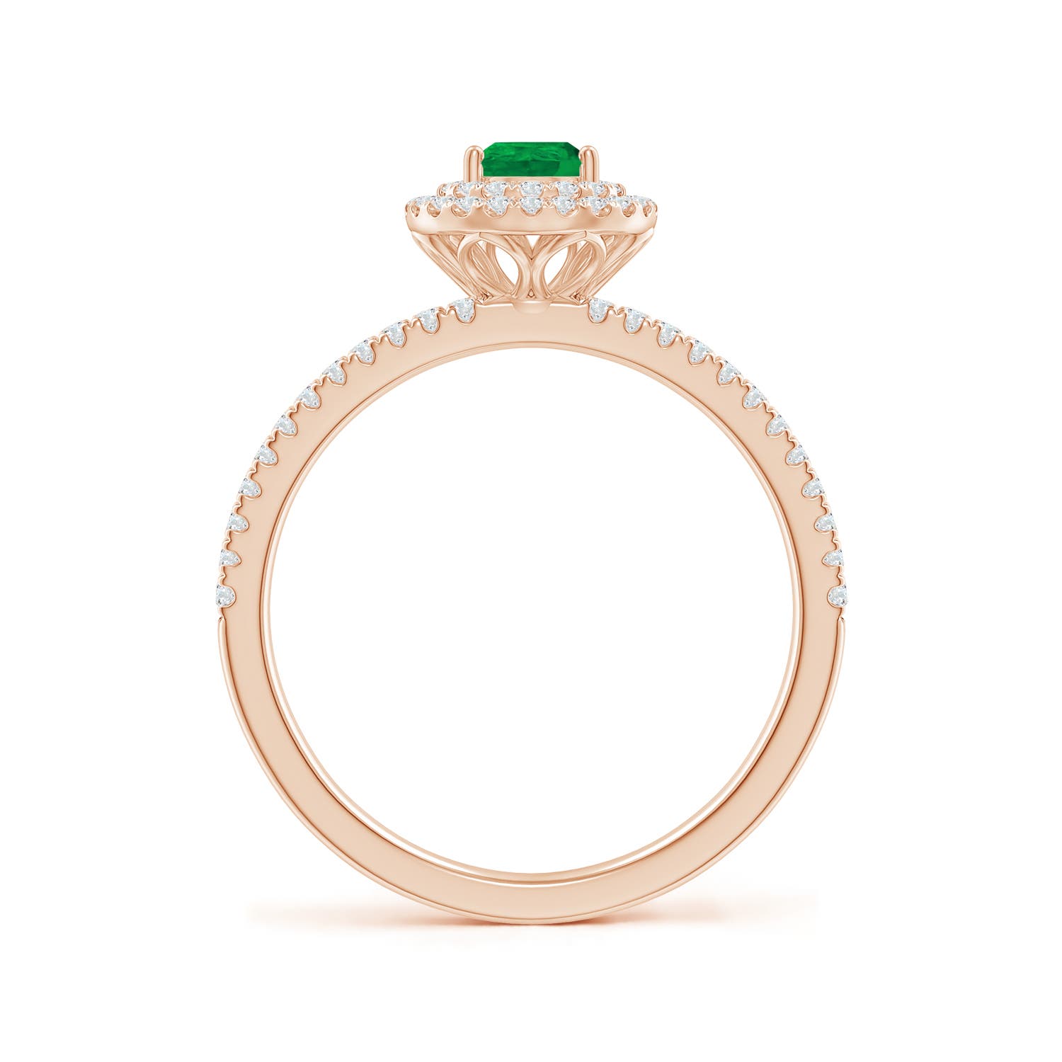 AA - Emerald / 0.78 CT / 14 KT Rose Gold