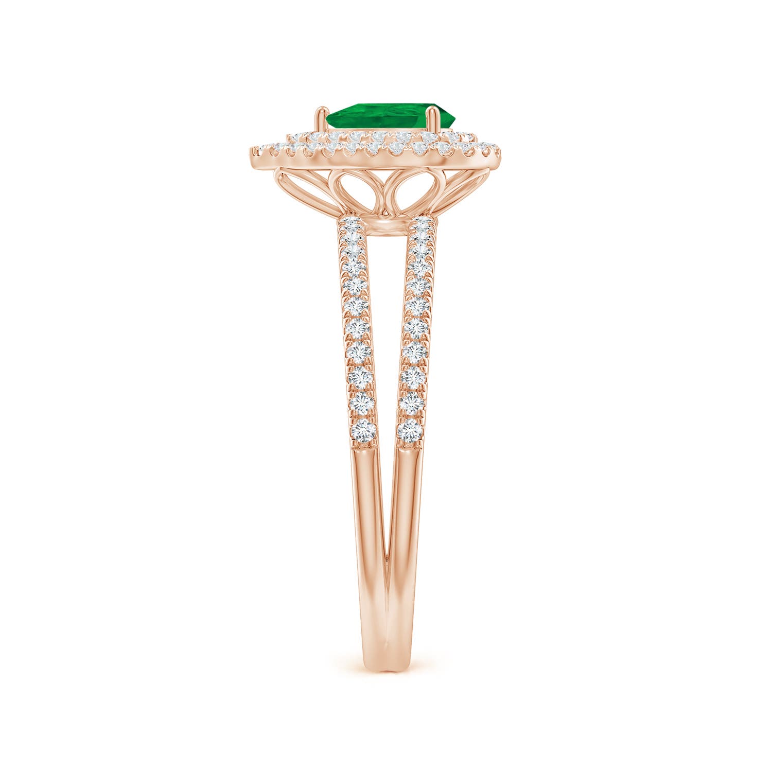 AA - Emerald / 0.78 CT / 14 KT Rose Gold