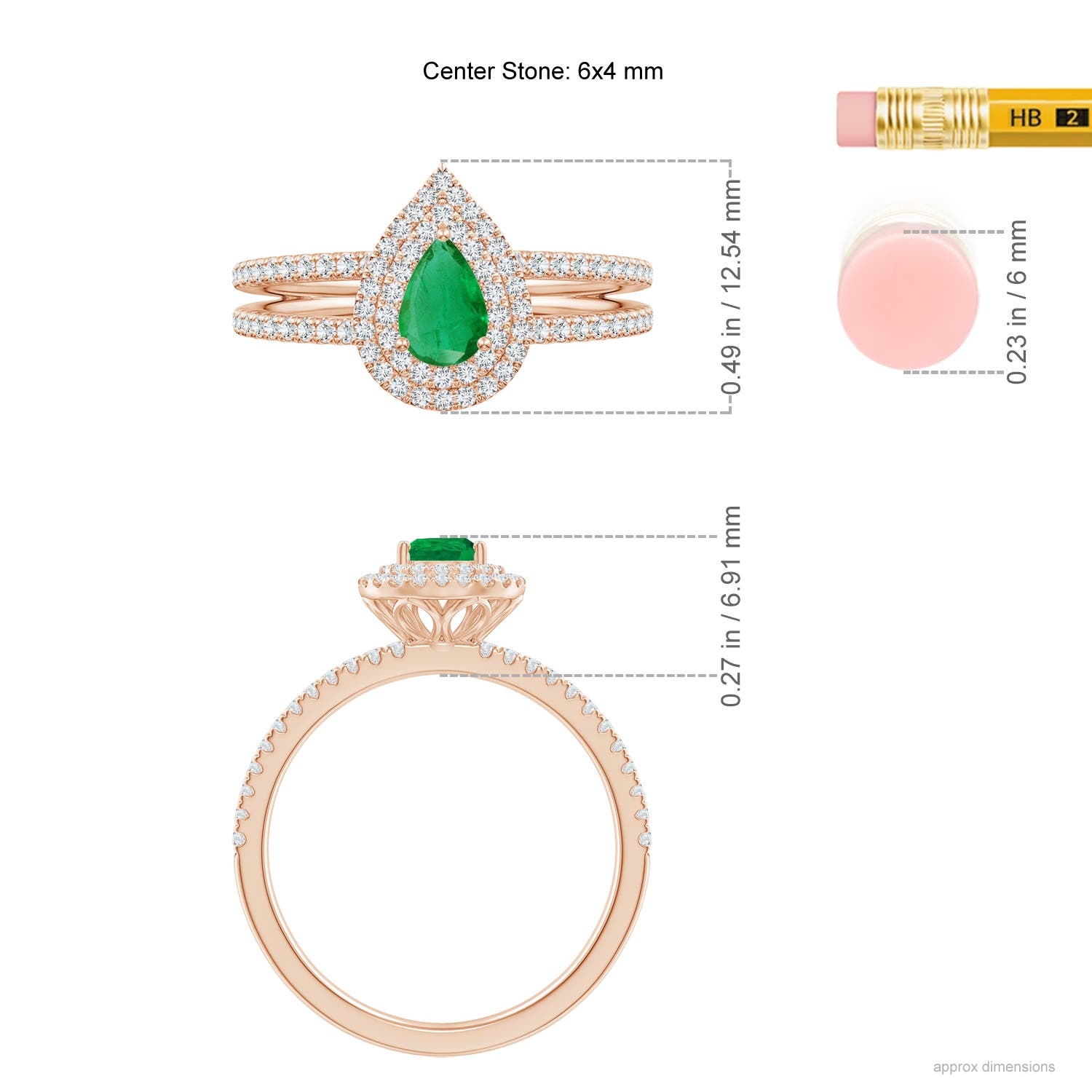 AA - Emerald / 0.78 CT / 14 KT Rose Gold