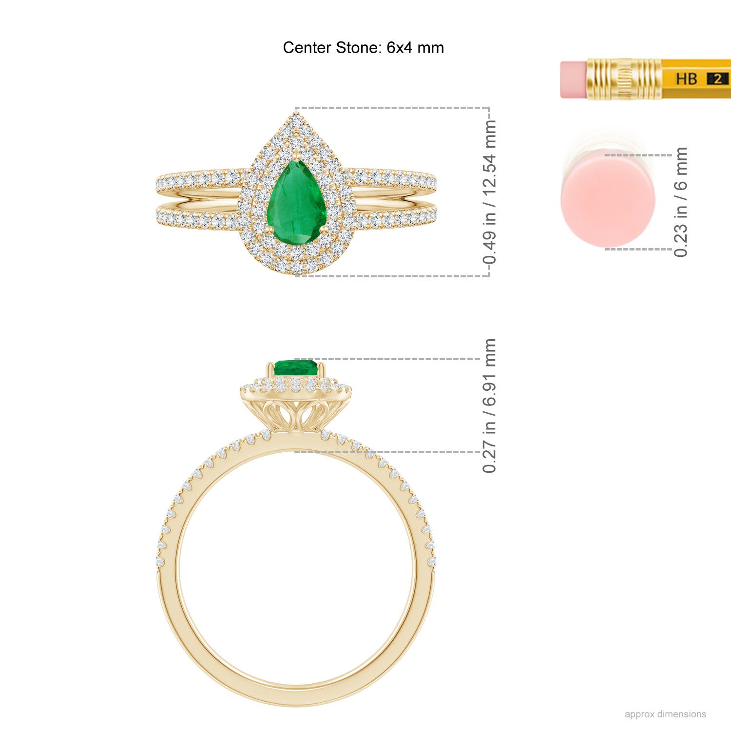 AA - Emerald / 0.78 CT / 14 KT Yellow Gold