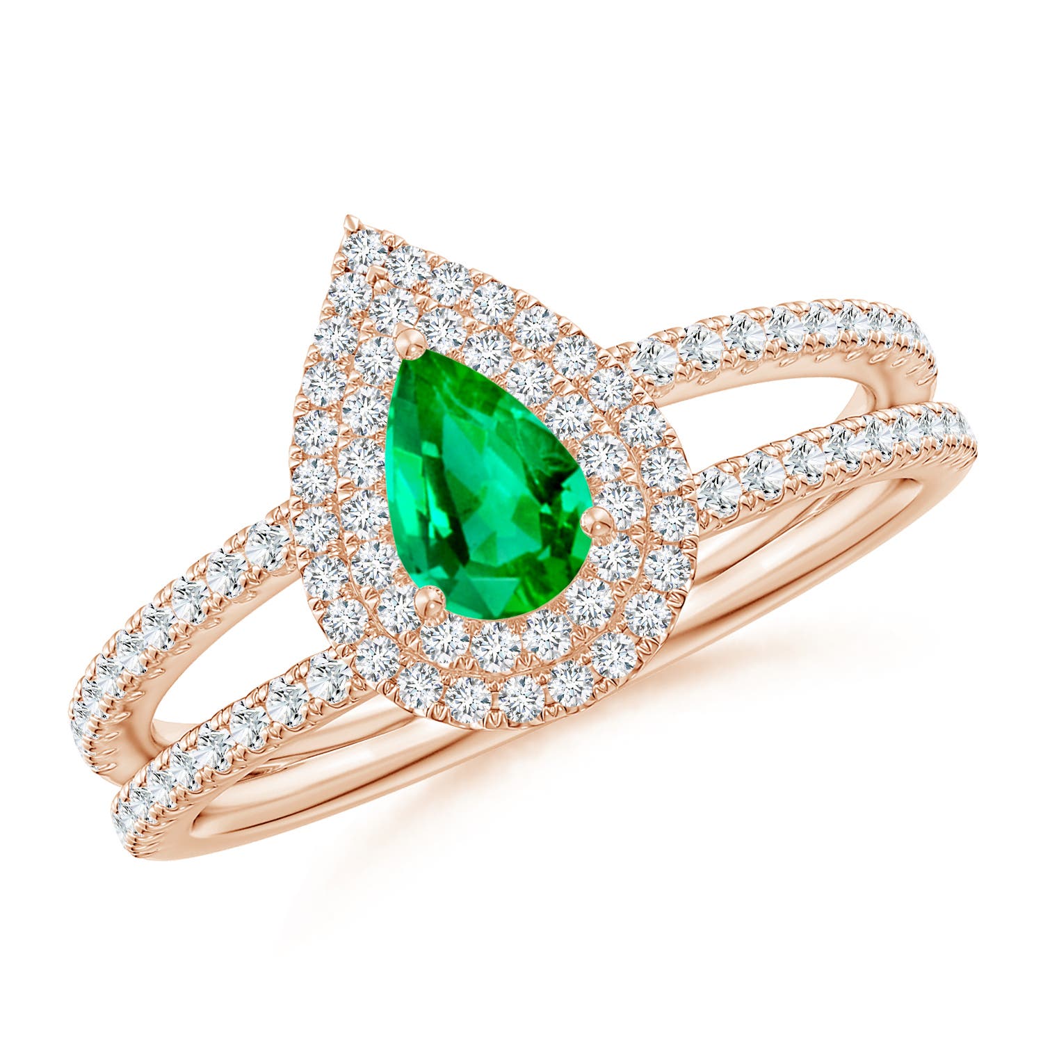 AAA - Emerald / 0.78 CT / 14 KT Rose Gold