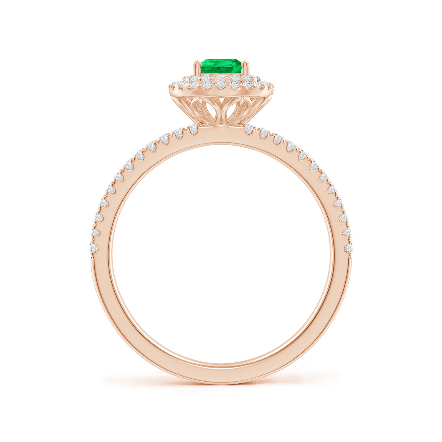 AAA - Emerald / 0.78 CT / 14 KT Rose Gold