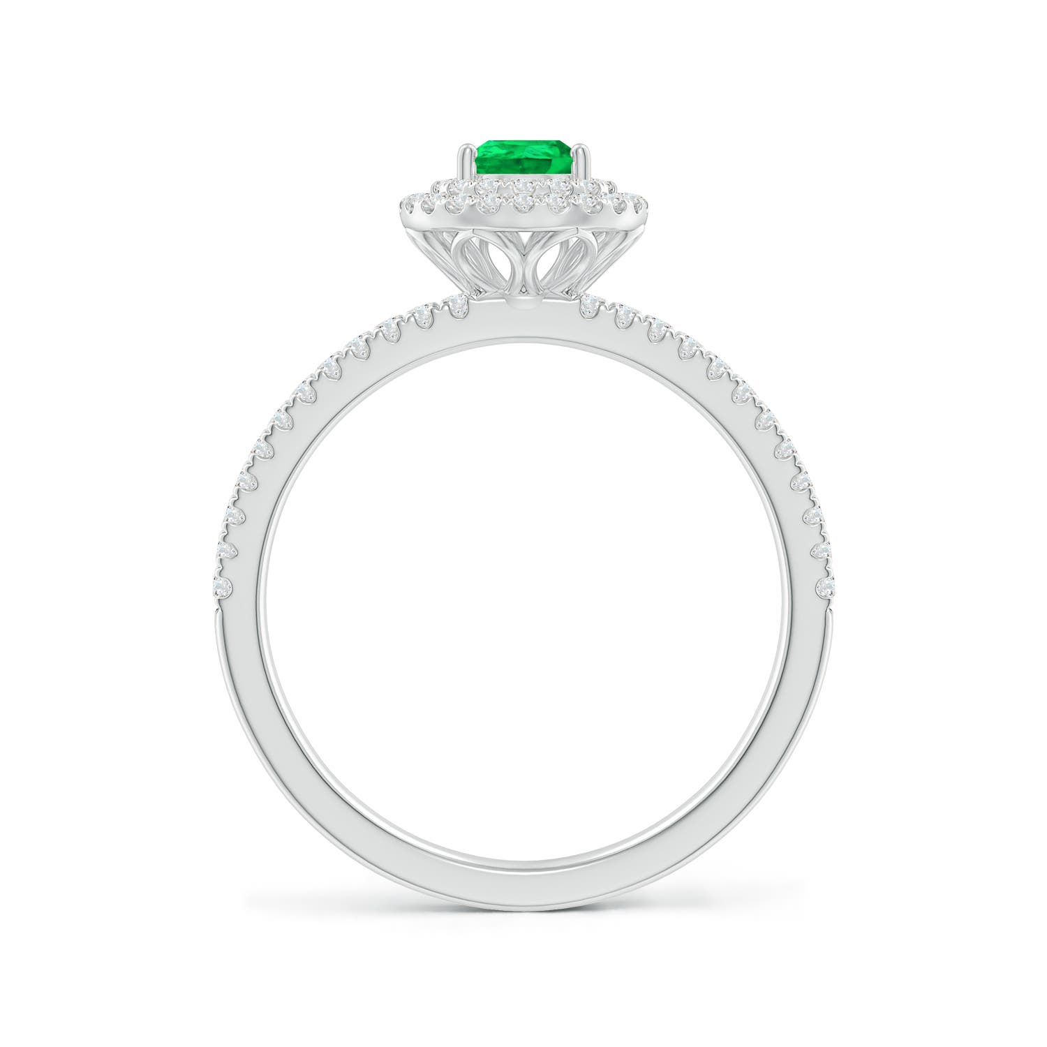 AAA - Emerald / 0.78 CT / 14 KT White Gold