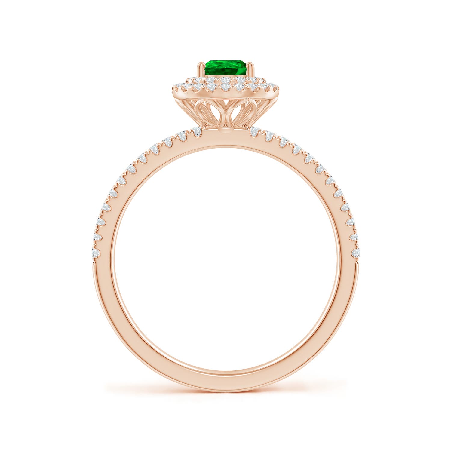 AAAA - Emerald / 0.78 CT / 14 KT Rose Gold