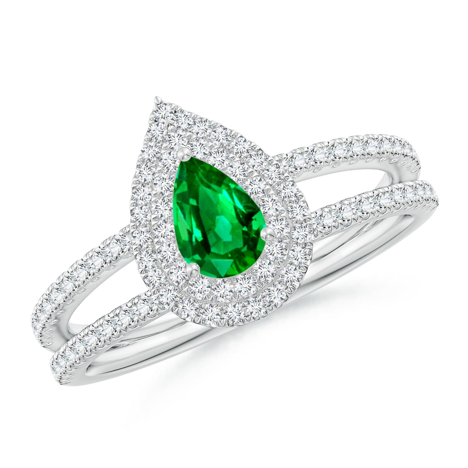 AAAA - Emerald / 0.78 CT / 14 KT White Gold