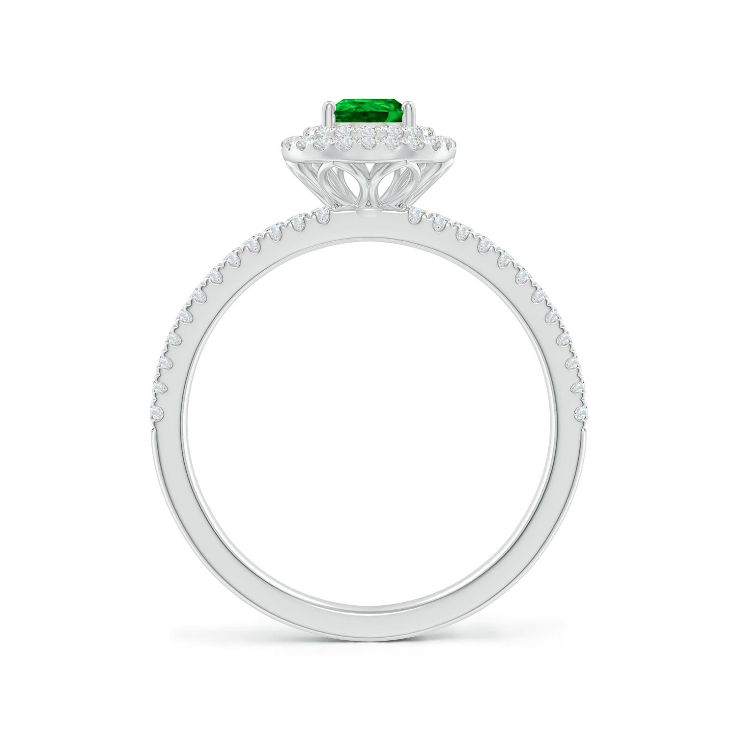 AAAA - Emerald / 0.78 CT / 14 KT White Gold