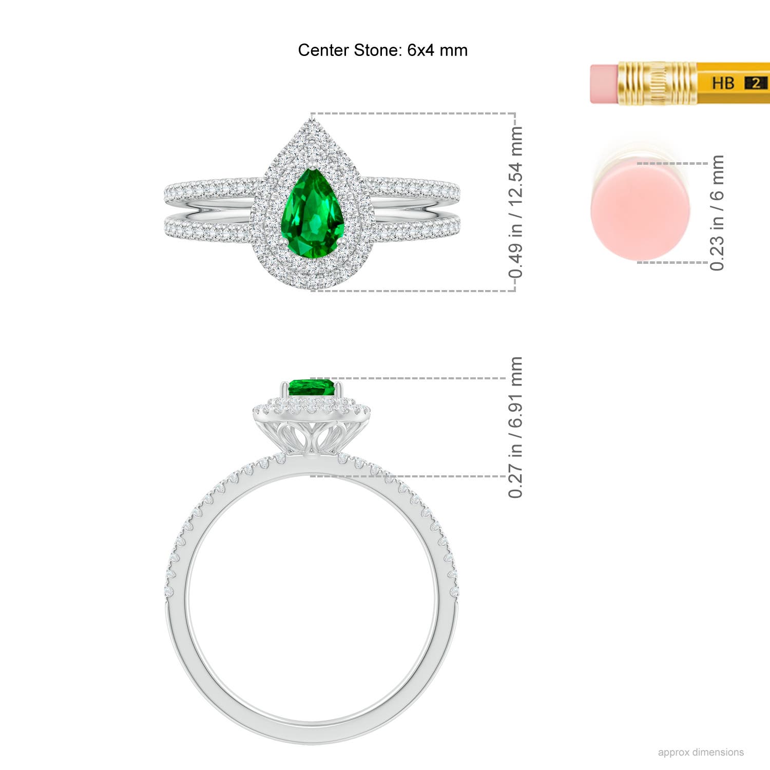 AAAA - Emerald / 0.78 CT / 14 KT White Gold