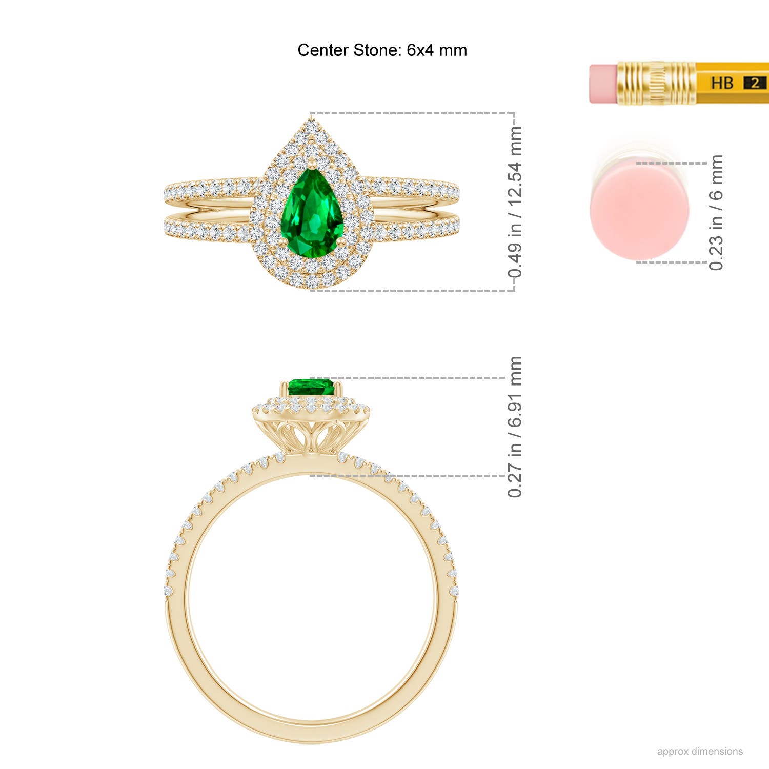 AAAA - Emerald / 0.78 CT / 14 KT Yellow Gold