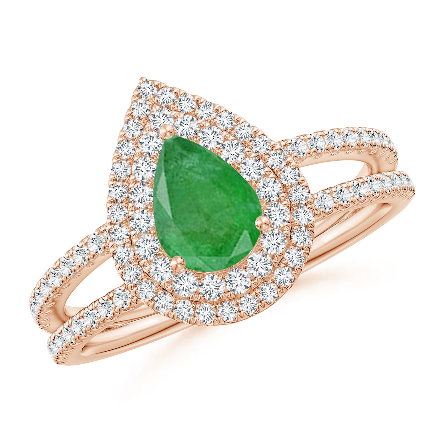 A - Emerald / 1.05 CT / 14 KT Rose Gold