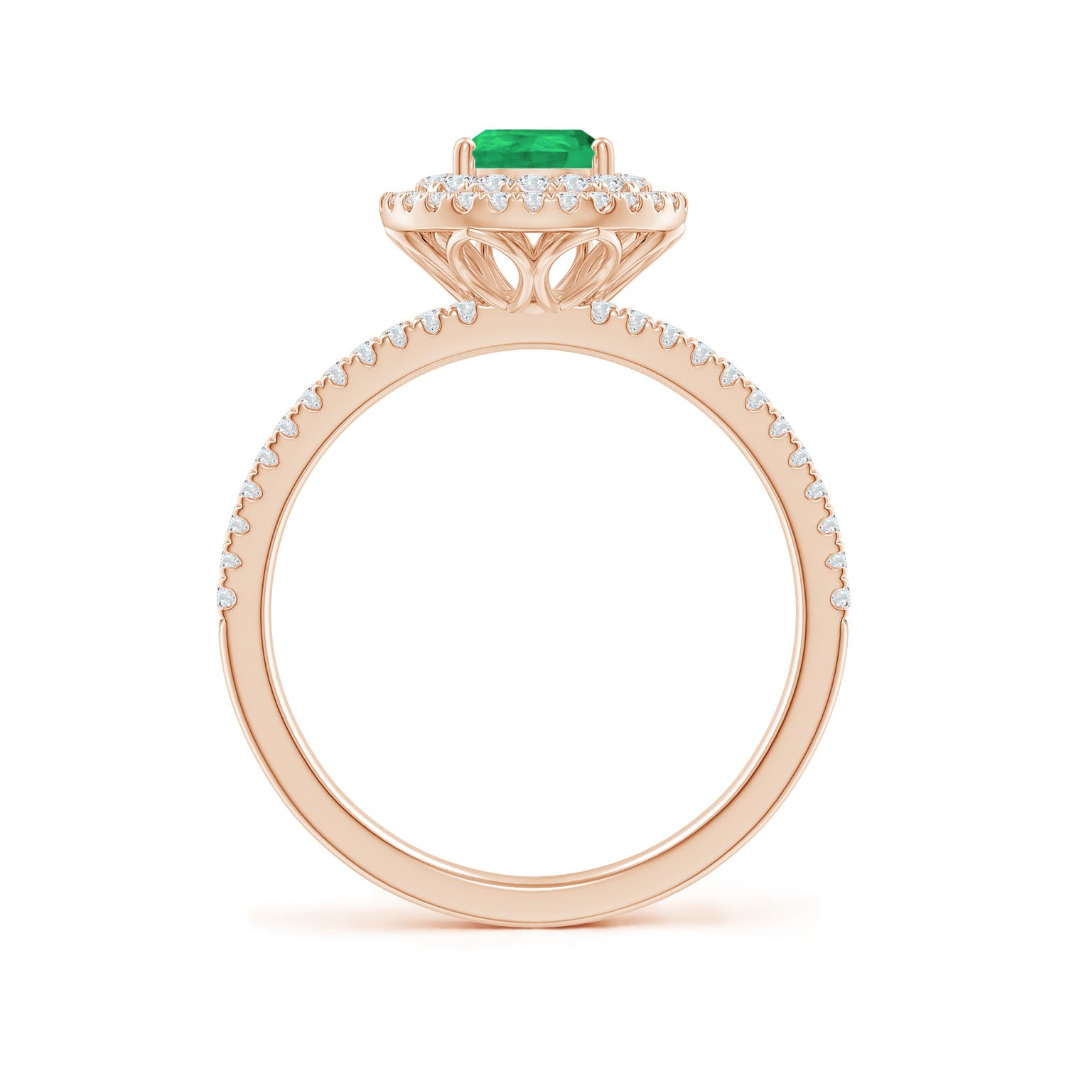 A - Emerald / 1.05 CT / 14 KT Rose Gold