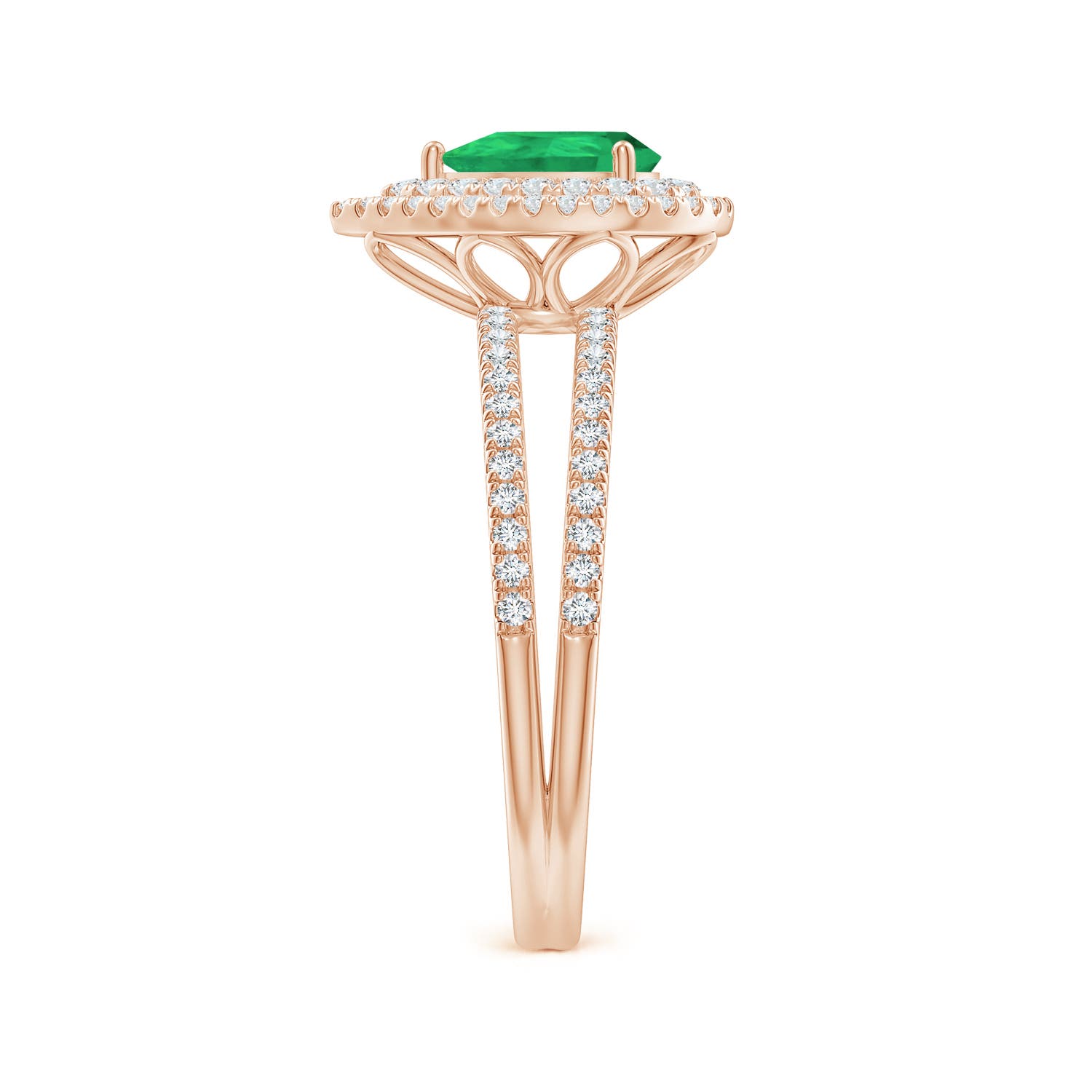 A - Emerald / 1.05 CT / 14 KT Rose Gold