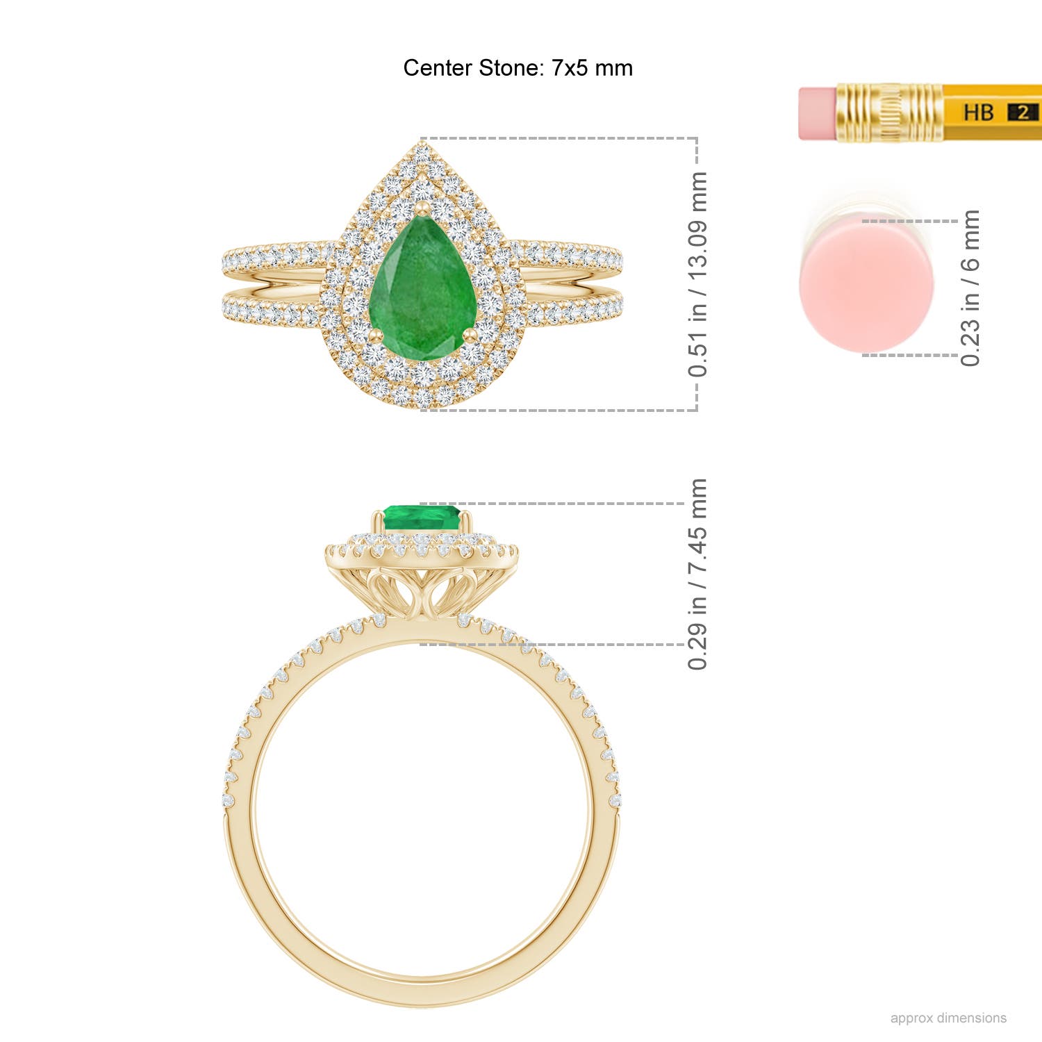 A - Emerald / 1.05 CT / 14 KT Yellow Gold