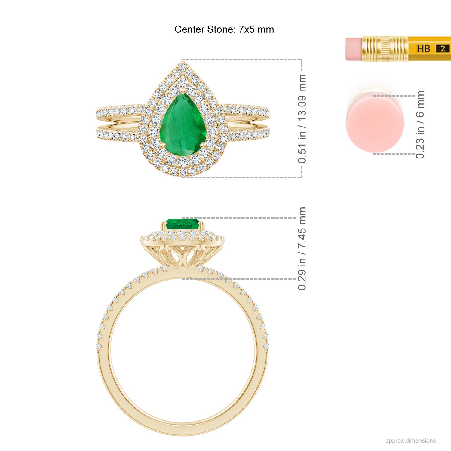 AA - Emerald / 1.05 CT / 14 KT Yellow Gold