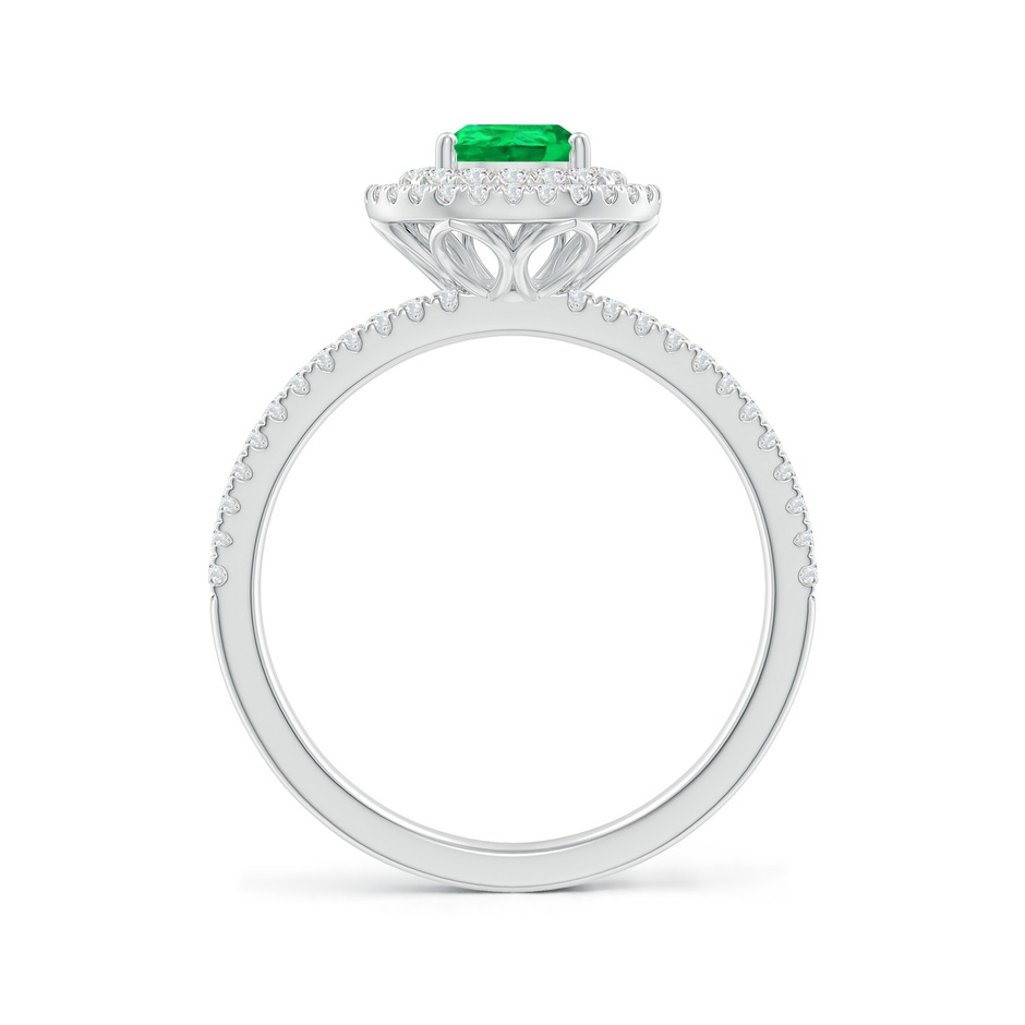 Split Shank Pear Emerald and Diamond Double Halo Ring | Angara