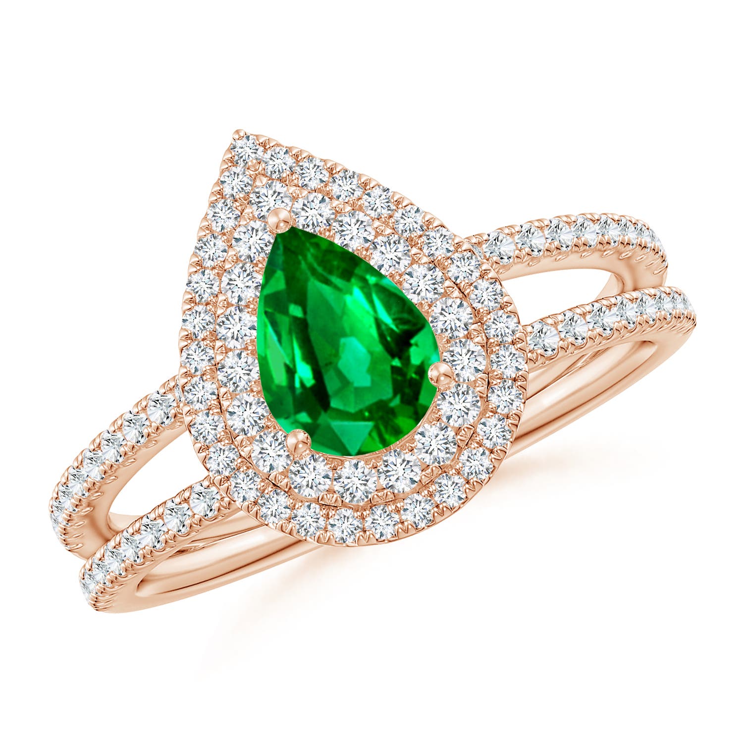 AAAA - Emerald / 1.05 CT / 14 KT Rose Gold