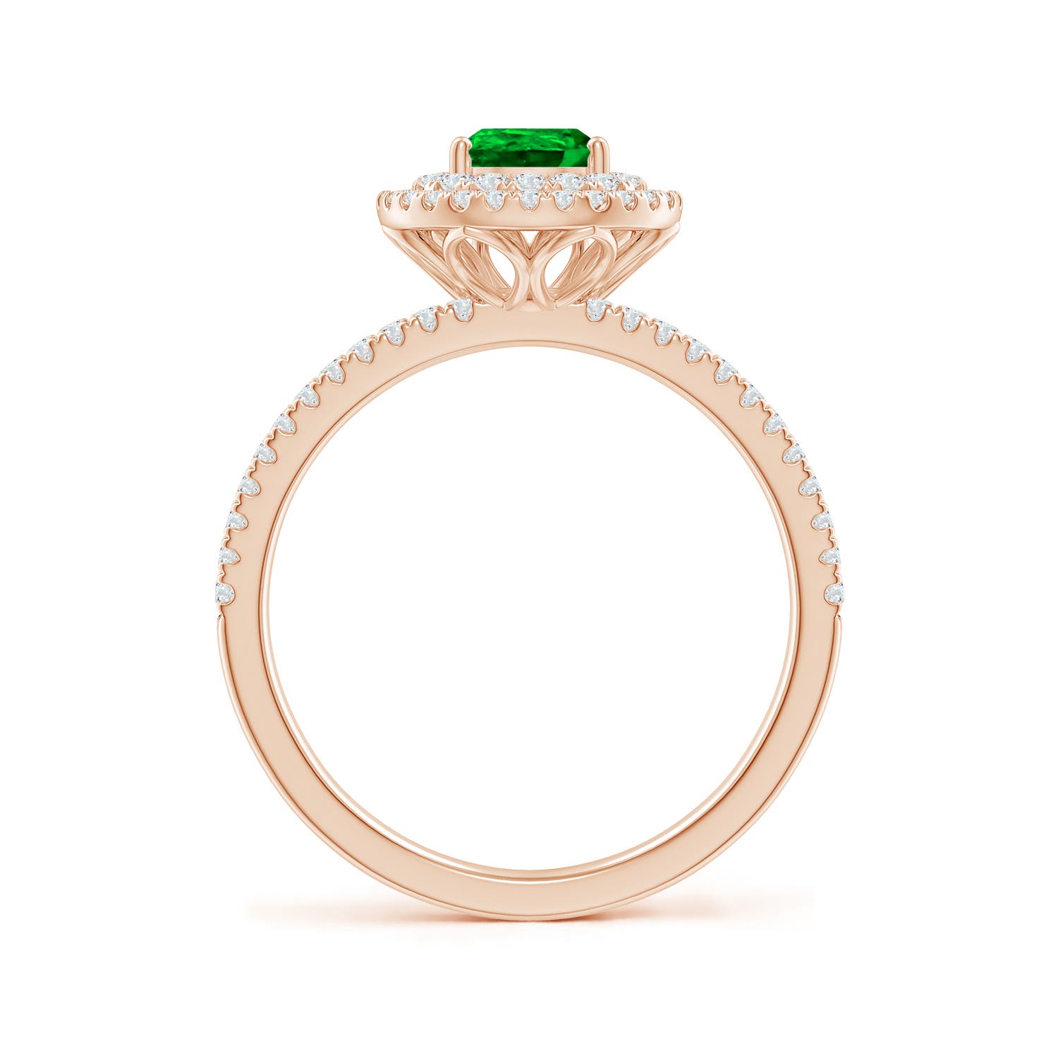 AAAA - Emerald / 1.05 CT / 14 KT Rose Gold