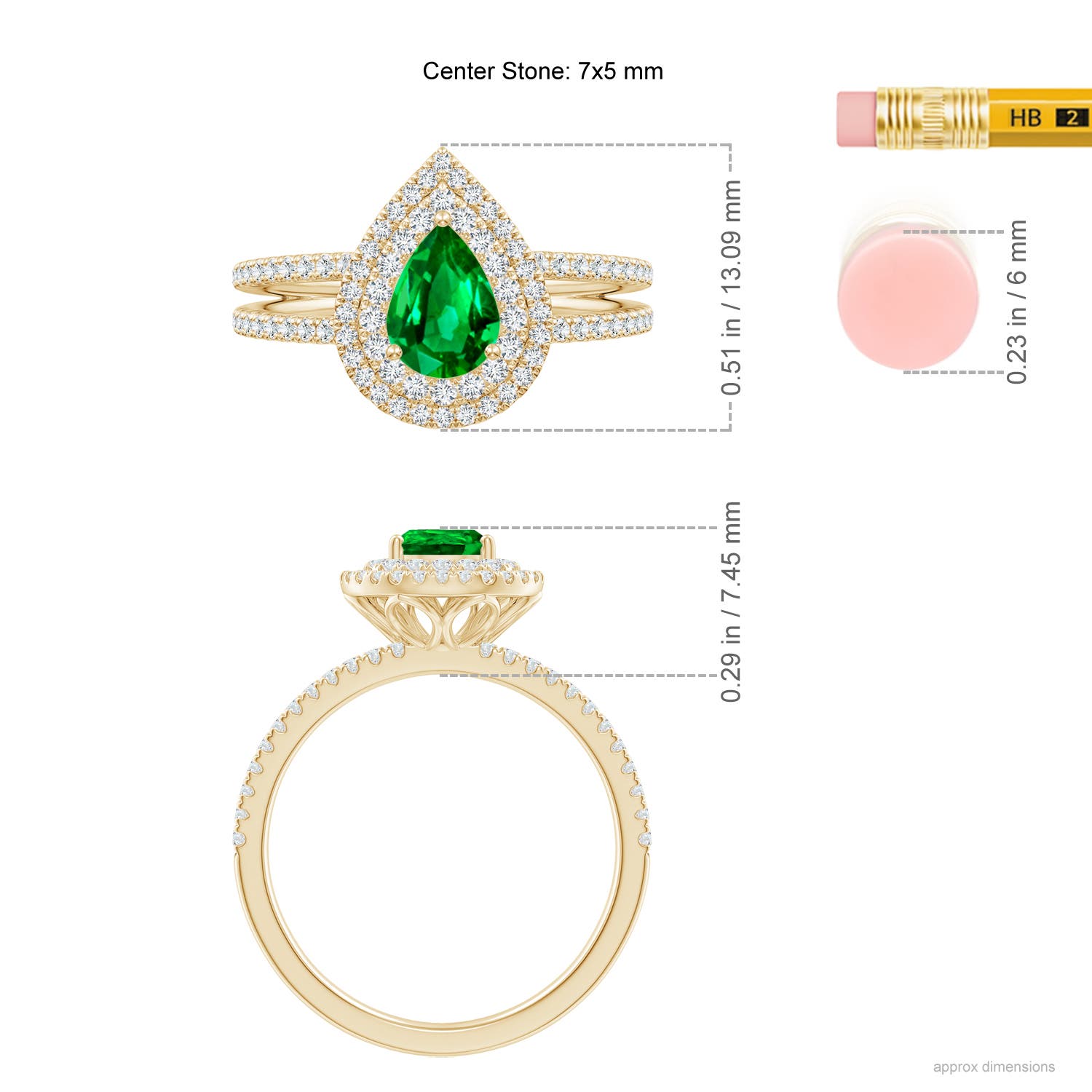 AAAA - Emerald / 1.05 CT / 14 KT Yellow Gold