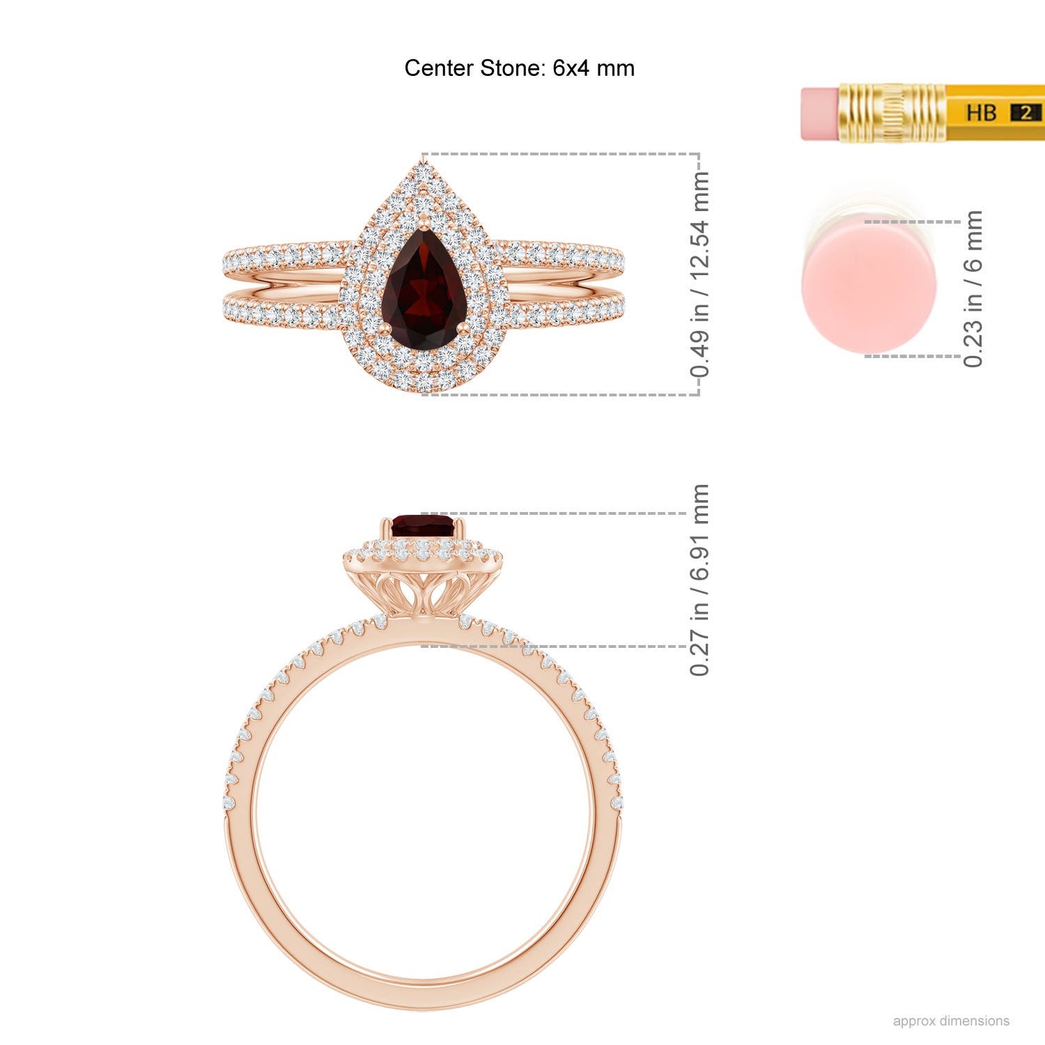 A - Garnet / 0.91 CT / 14 KT Rose Gold