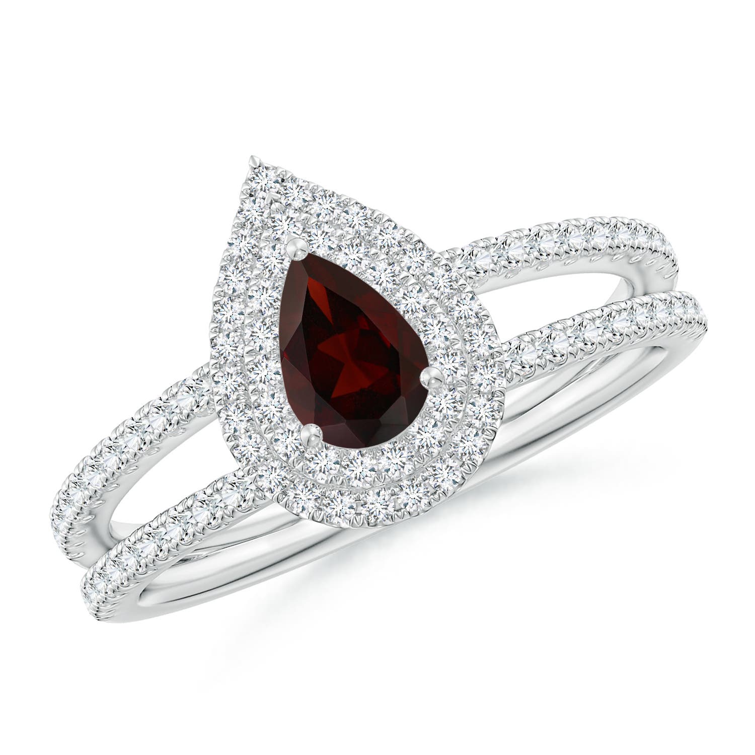 A - Garnet / 0.91 CT / 14 KT White Gold