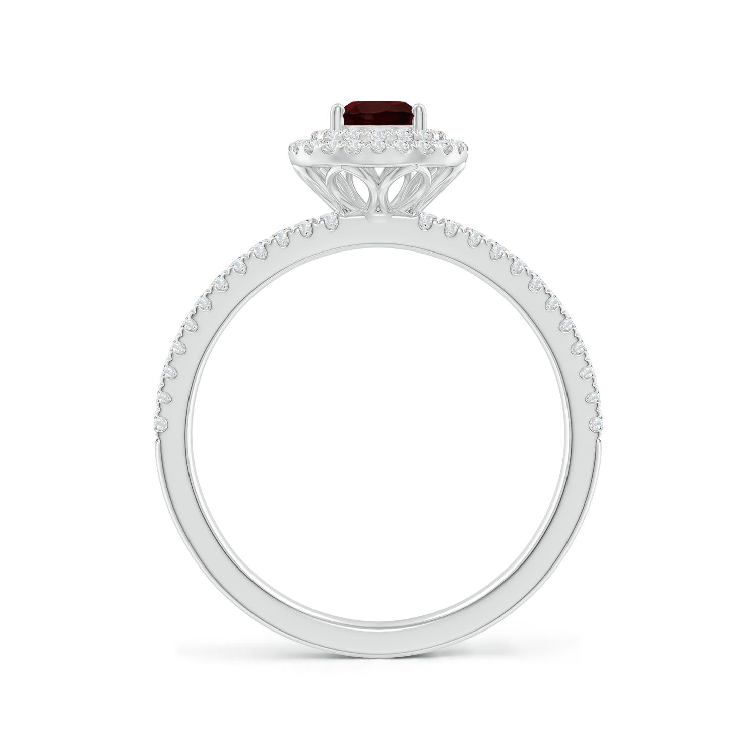 A - Garnet / 0.91 CT / 14 KT White Gold