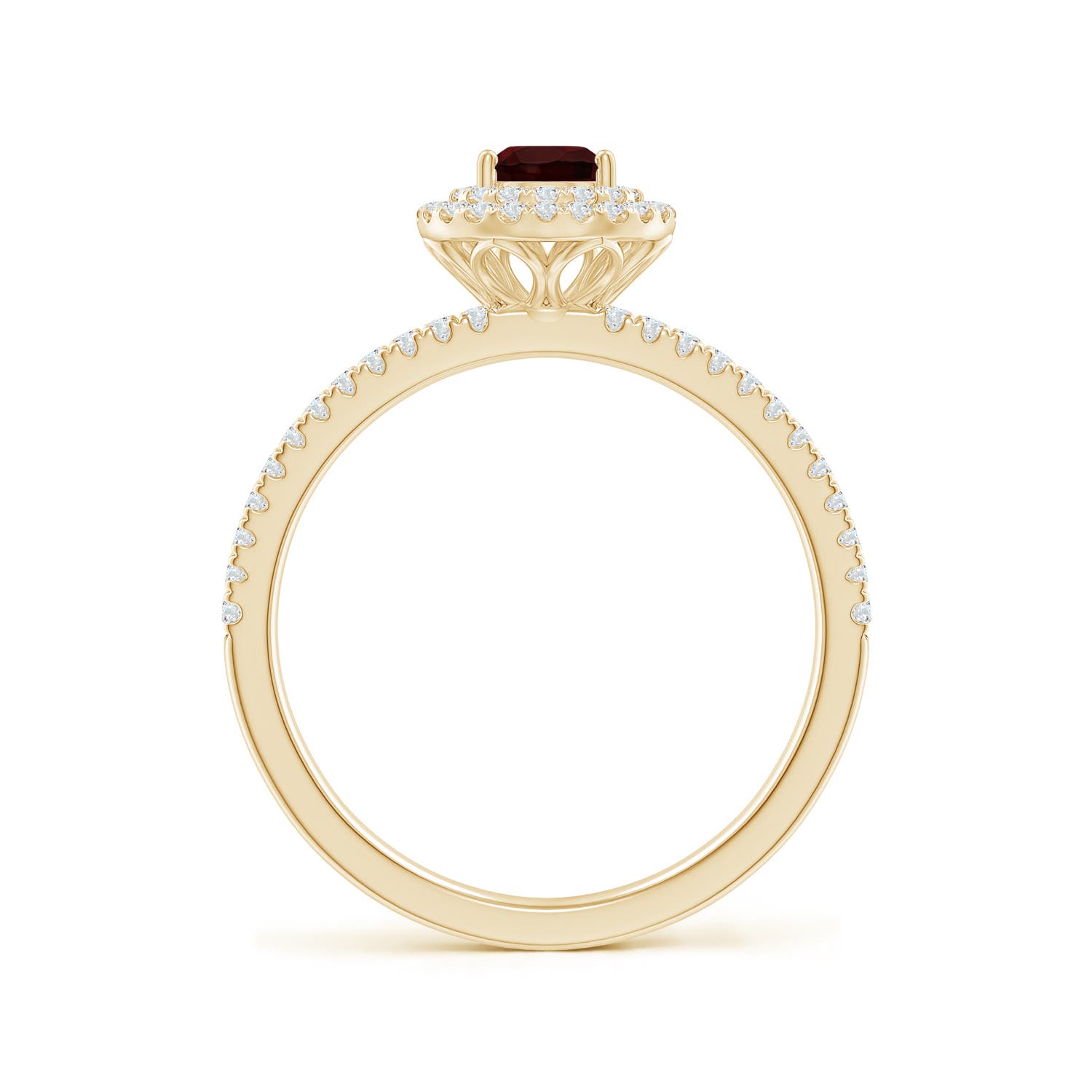 A - Garnet / 0.91 CT / 14 KT Yellow Gold