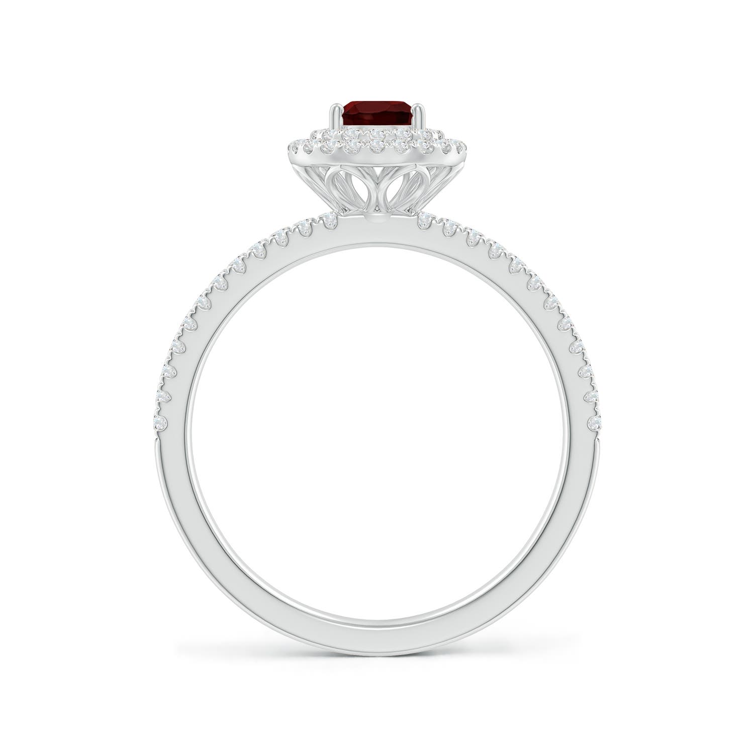 AA - Garnet / 0.91 CT / 14 KT White Gold