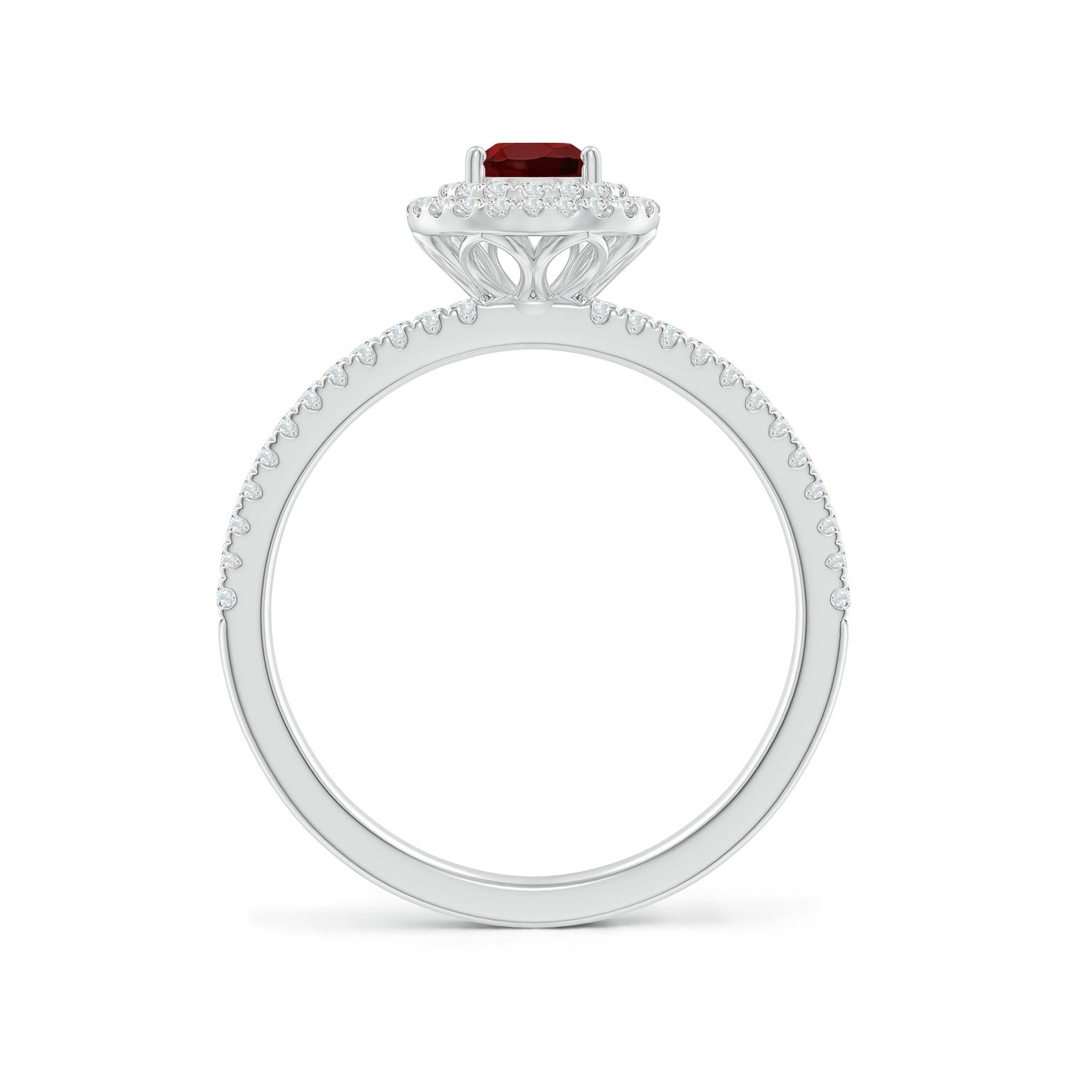 AAA - Garnet / 0.91 CT / 14 KT White Gold