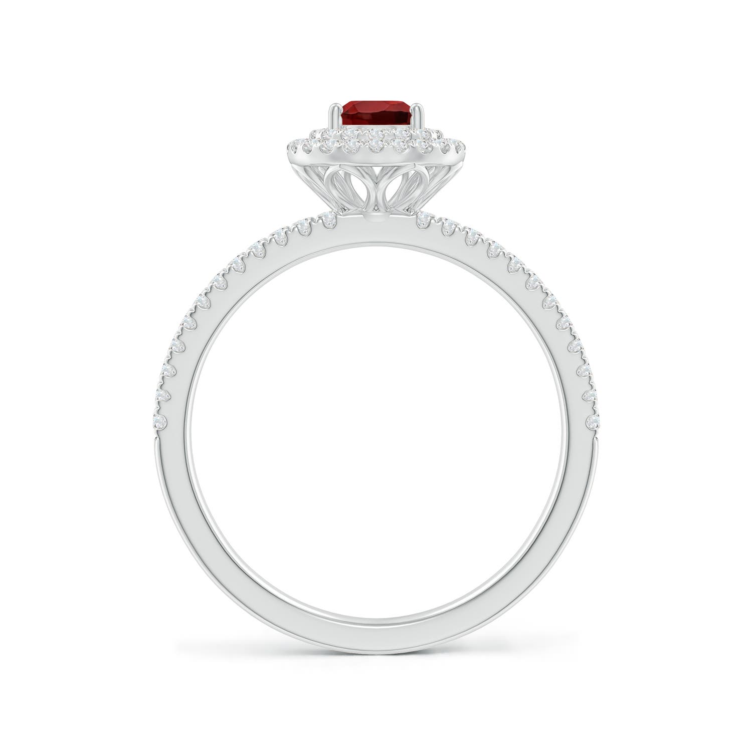 AAAA - Garnet / 0.91 CT / 14 KT White Gold