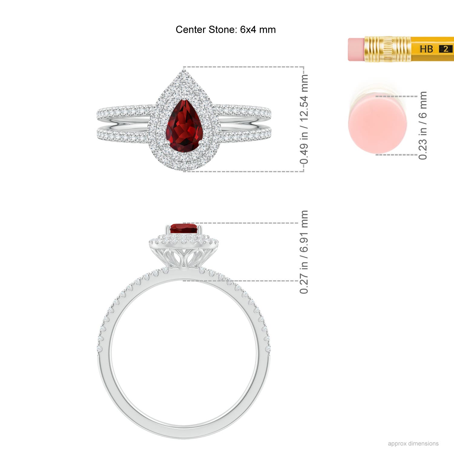 AAAA - Garnet / 0.91 CT / 14 KT White Gold